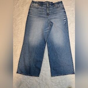 Amerin Eagle Super High Rise Baggy Straight Jeans Sz 22
